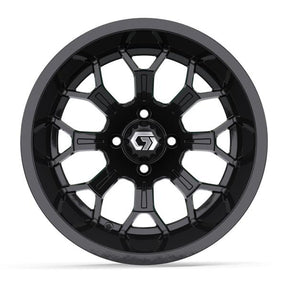 GTW® Assault 15” Ultra-Wide Gloss Black Golf Cart Wheel