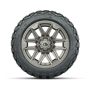 GTW® Graffiti Satin Bronze 14 in Wheels with 22x10-14 Timberwolf All-Terrain Tires – Full Set