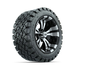 14 GTW Vampire Black and Machined Wheels with 22 Timberwolf Mud Tires Set of 4