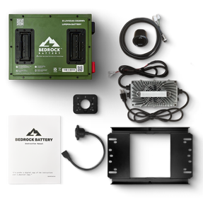 Bedrock Battery 48V 65Ah Slim Lithium Conversion Kit Inclusion with Round Charge Meter for TXT / RXV