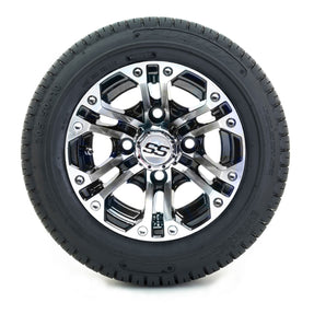 10 GTW Specter Black and Machined Wheels with Fusion Street Tires Set of 4