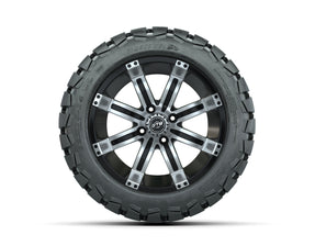 14 GTW Tempest Black and Machined Wheels with 22 Timberwolf Mud Tires Set of 4