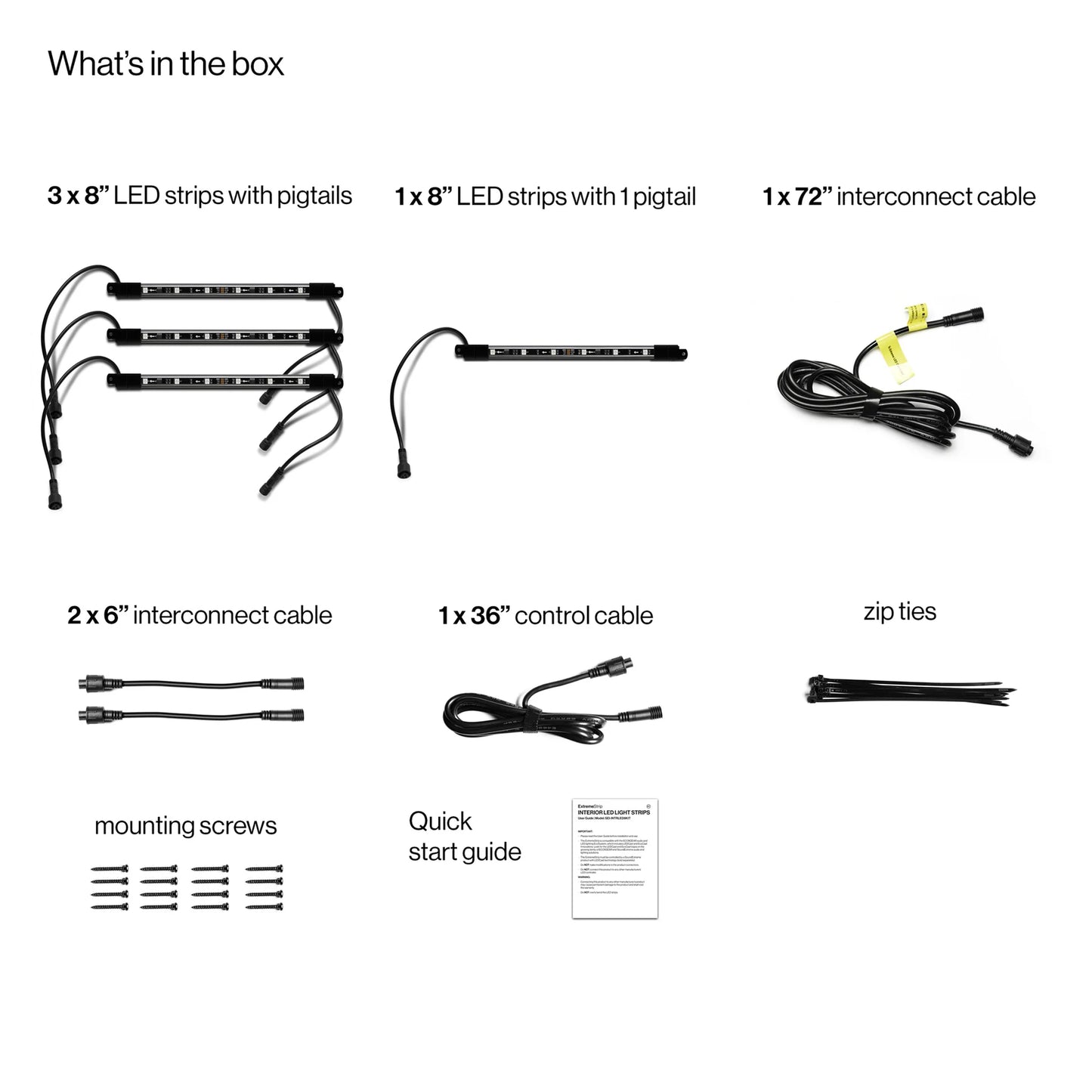 Interior Lights Accessories (no controller) - 4 LED Strips by EcoXGear