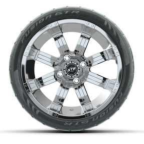 14 GTW Tempest Chrome Wheels with Fusion GTR Street Tires Set of 4