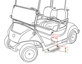 Yamaha Drive G29 SGC Nerf Bar Set with Extended Step - Black
