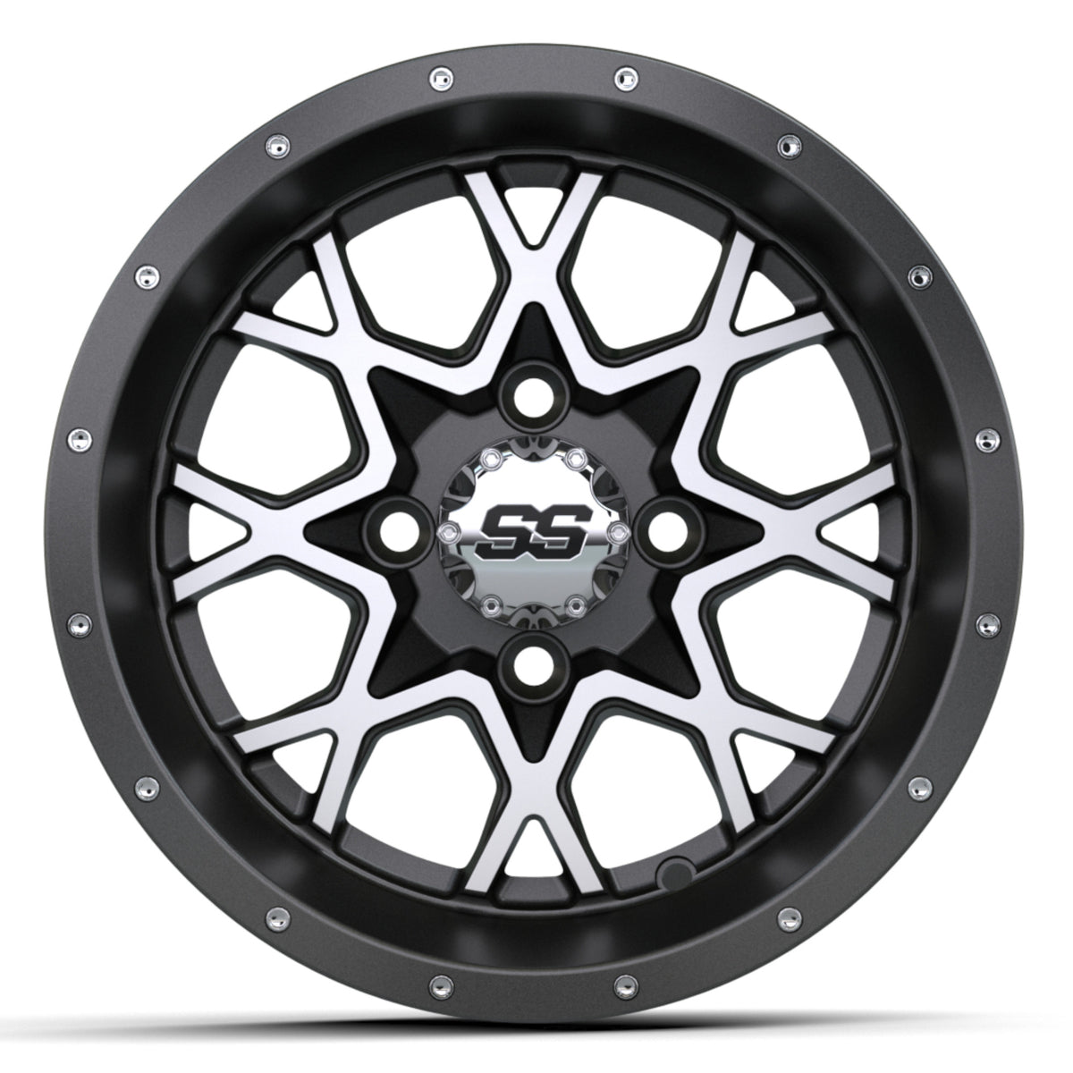 Vortex 2 Wheel, 12X7 Matte Gray/Matte Machined