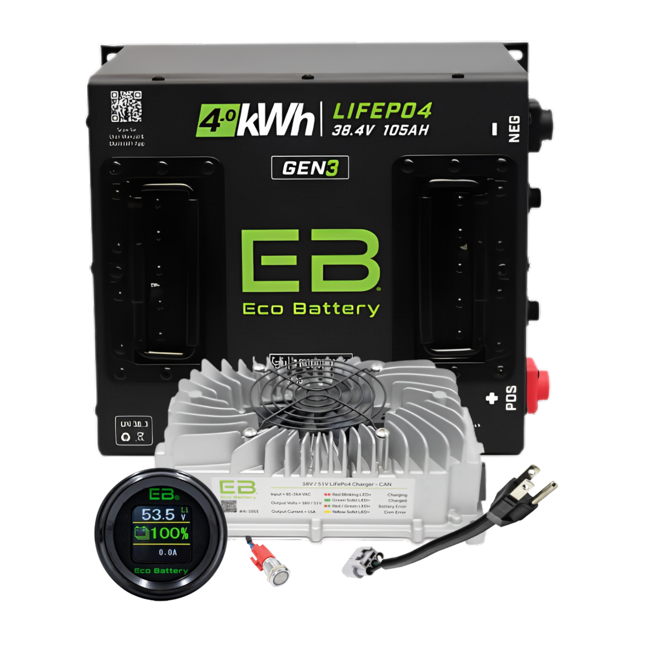 Eco Battery 36V 105Ah GEN3 Lithium Bundle Kit with Charger
