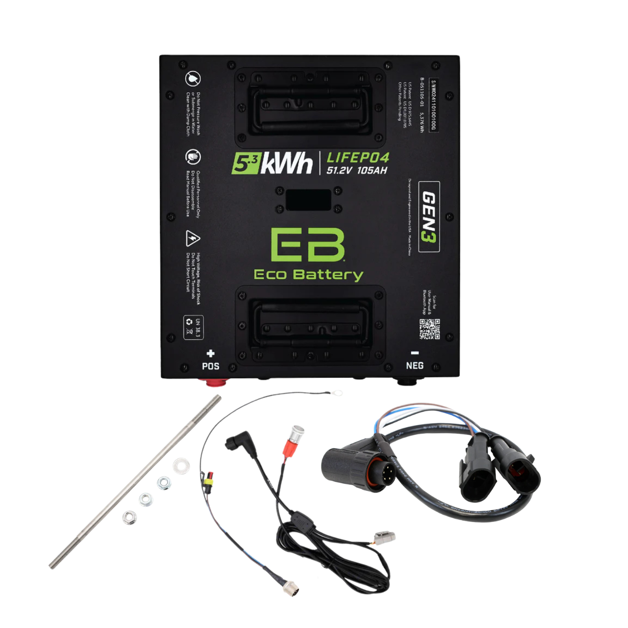 Eco Battery 48V 105Ah GEN3 Lithium Thru hole Bundle Kit