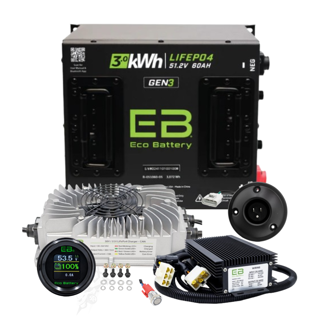 Eco Battery 48V 60Ah GEN3 Lithium Bundle Kit