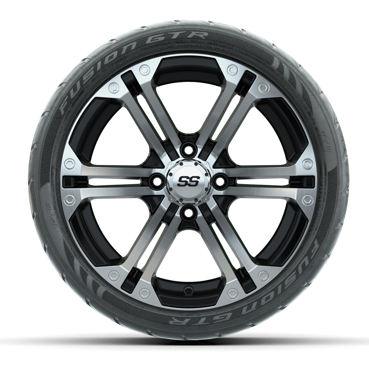 14 GTW Specter Machined/Black Wheels with Fusion GTR Street Tires Set of 4