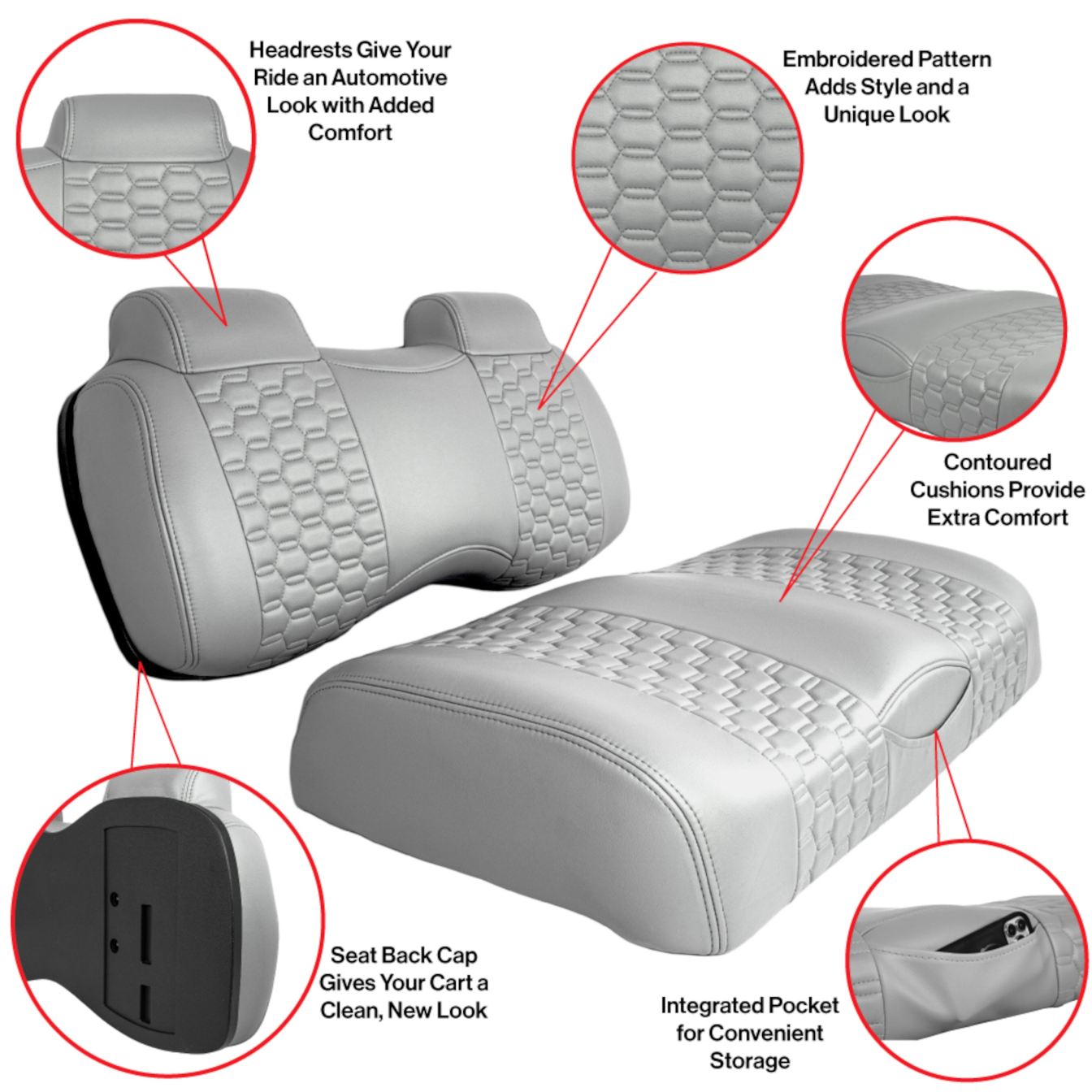 MadJax® Colorado Seats for Club Car Precedent/Onward/Tempo White