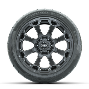 GTW Raven Off-Road Matte Grey 14 in Wheels with 225/40-R14 Fusion GTR Street Tires Full Set