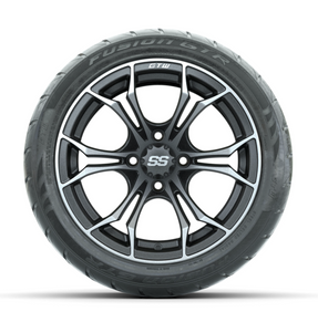 GTW Spyder Matte Grey 14 in Wheels with 225/40-R14 Fusion GTR Street Tires Full Set