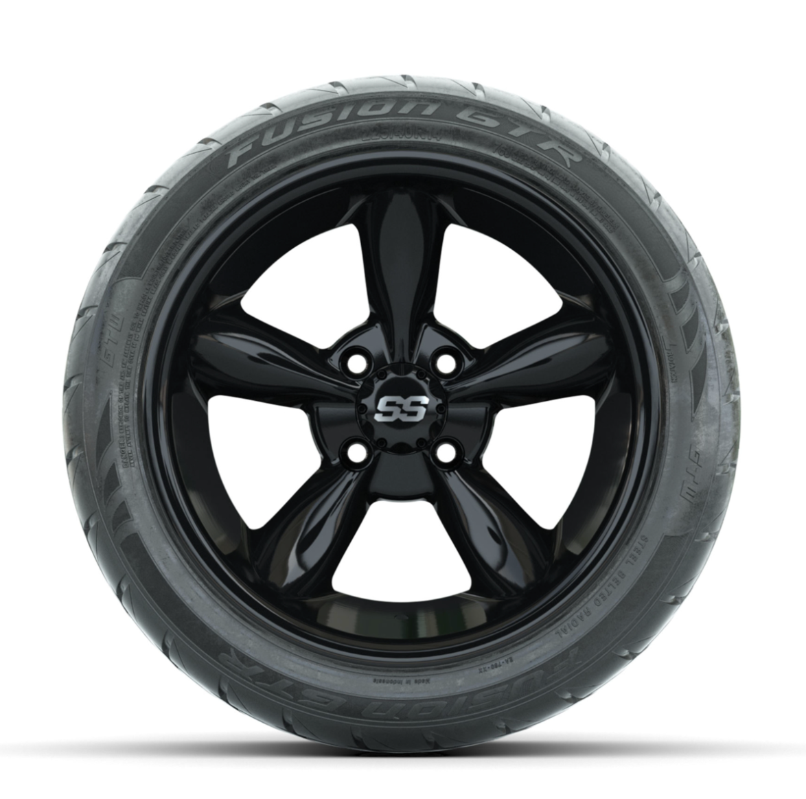 GTW Godfather Black 14 in Wheels with 225/40-R14 Fusion GTR Street Tires Full Set