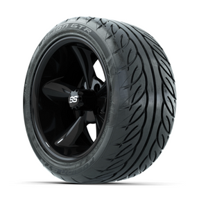 GTW Godfather Black 14 in Wheels with 225/40-R14 Fusion GTR Street Tires Full Set