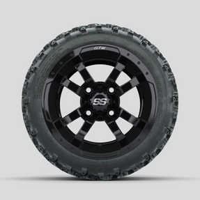 GTW Storm Trooper Black 10 in Wheels with 18x9.50-10 Rogue All Terrain Tires Full Set