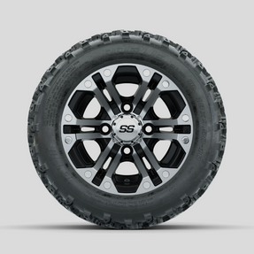 GTW Specter Machined/Black 10 in Wheels with 18x9.50-10 Rogue All Terrain Tires Full Set