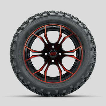 GTW Spyder Red/Black 14 in Wheels with 23x10.00-14 Rogue All Terrain Tires Full Set