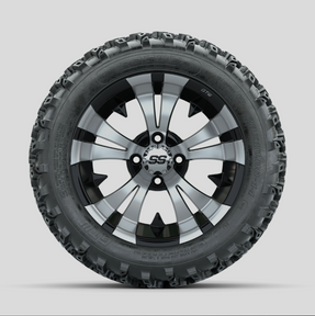 GTW Vampire Machined/Black 14 in Wheels with 23x10.00-14 Rogue All Terrain Tires Full Set