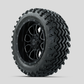 GTW Volt Machined/Black 14 in Wheels with 23x10.00-14 Rogue All Terrain Tires Full Set