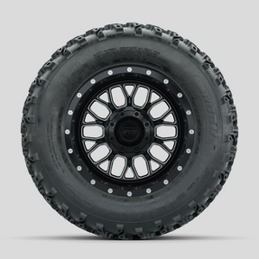 GTW Helix Machined/Black 12 in Wheels with 23x10.00-12 Rogue All Terrain Tires Full Set