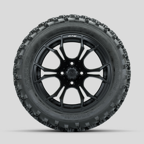 GTW Spyder Matte Black 14 in Wheels with 23x10.00-14 Rogue All Terrain Tires Full Set