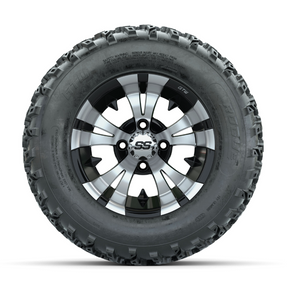 GTW Vampire Machined/Black 12 in Wheels with 23x10.00-12 Rogue All Terrain Tires Full Set