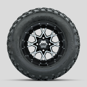 GTW Vortex Machined/Matte Black 12 in Wheels with 23x10.00-12 Rogue All Terrain Tires Full Set