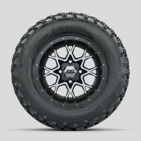 GTW Vortex Machined/Matte Grey 12 in Wheels with 23x10.00-12 Rogue All Terrain Tires Full Set