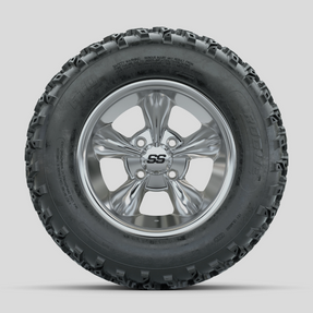 GTW Godfather Chrome 12 in Wheels with 23x10.00-12 Rogue All Terrain Tires Full Set