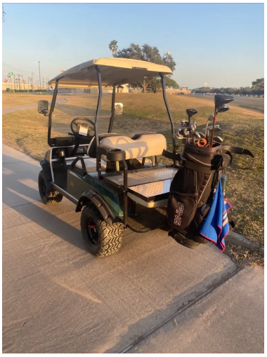 Dual Golf Bag Holder for 7" grab bar Golf Carts – Two Piece Assembly