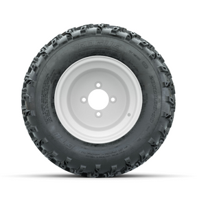 GTW Steel White 3:5 Offset 10 in Wheels with 20x10.00-10 Rogue All Terrain Tires Full Set