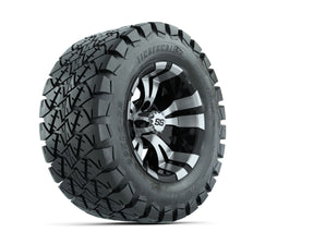 12 GTW Vampire Black and Machined Wheels with 22 Timberwolf Mud Tires Set of 4