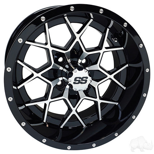 RHOX RX386, Machined Gloss Black, 14x7 ET-25