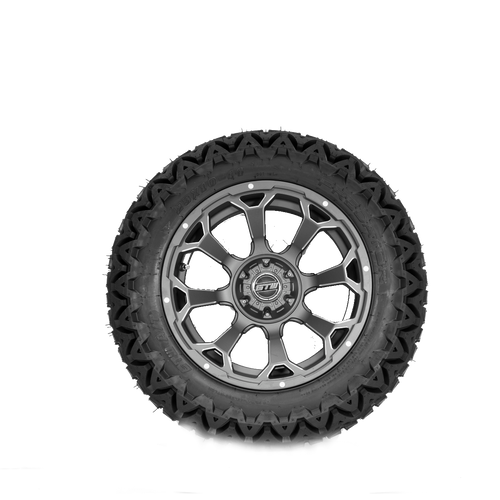 Raven 14" Matte Gray Finish with 23X10.5-14 Predator Tire Set of 4