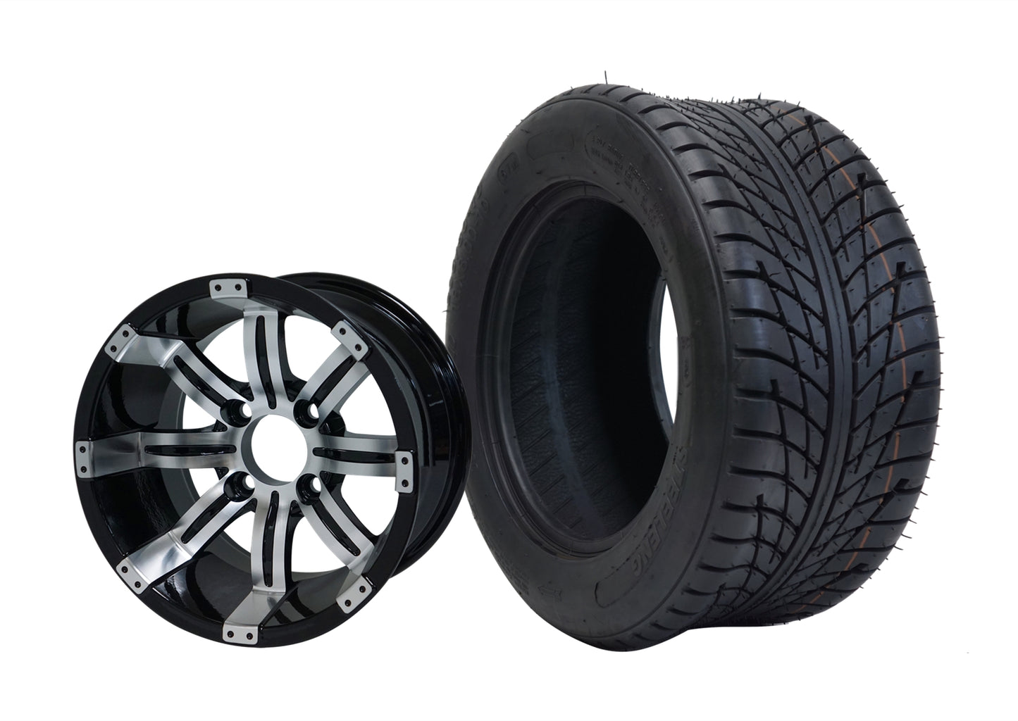 10" SGC Tempest Machined Black Wheel and 205/50-10 Low Profile Tire Combo