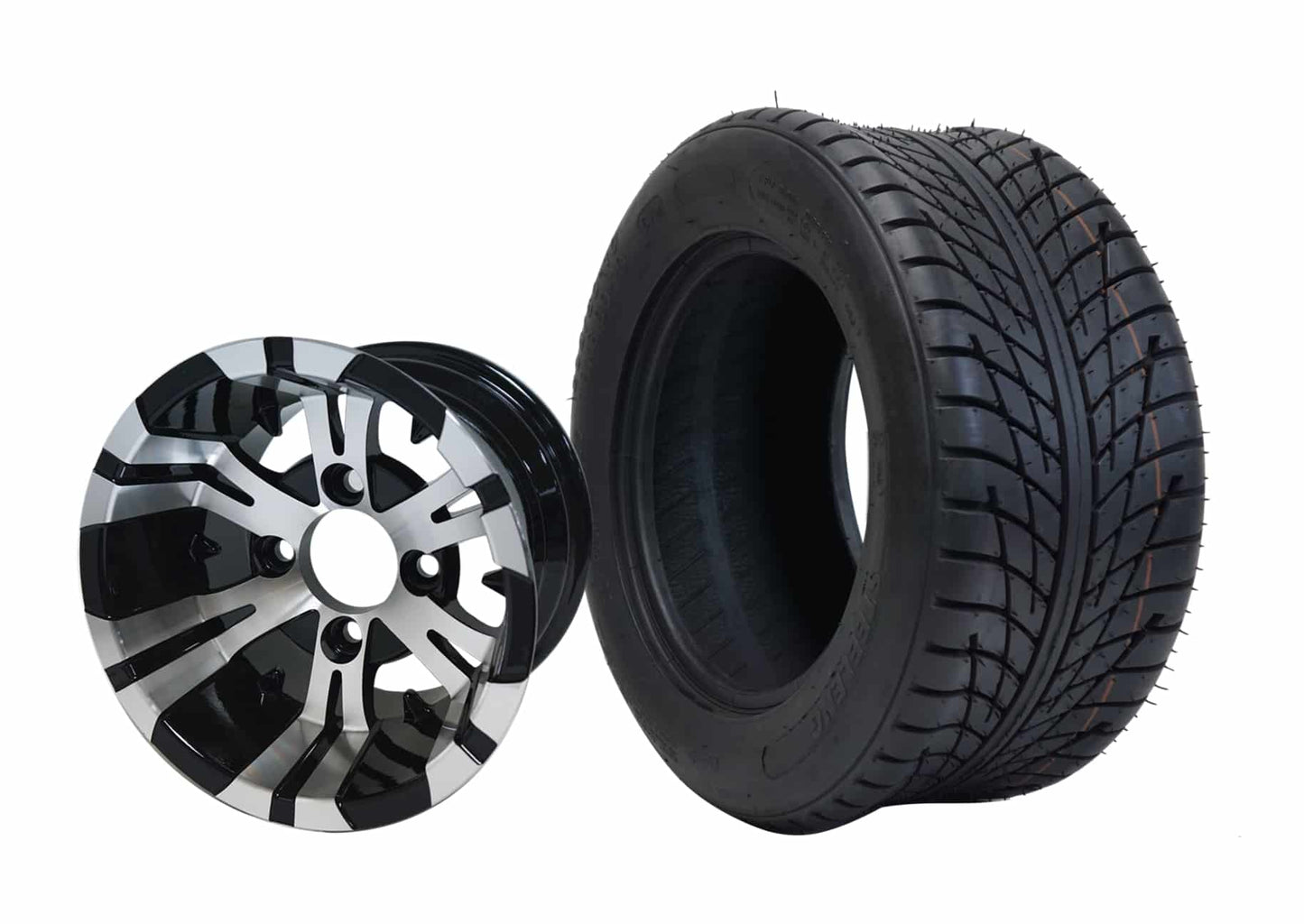 10" SGC Vampire Machined Black Wheel and 205/50-10 Low Profile Tire Combo