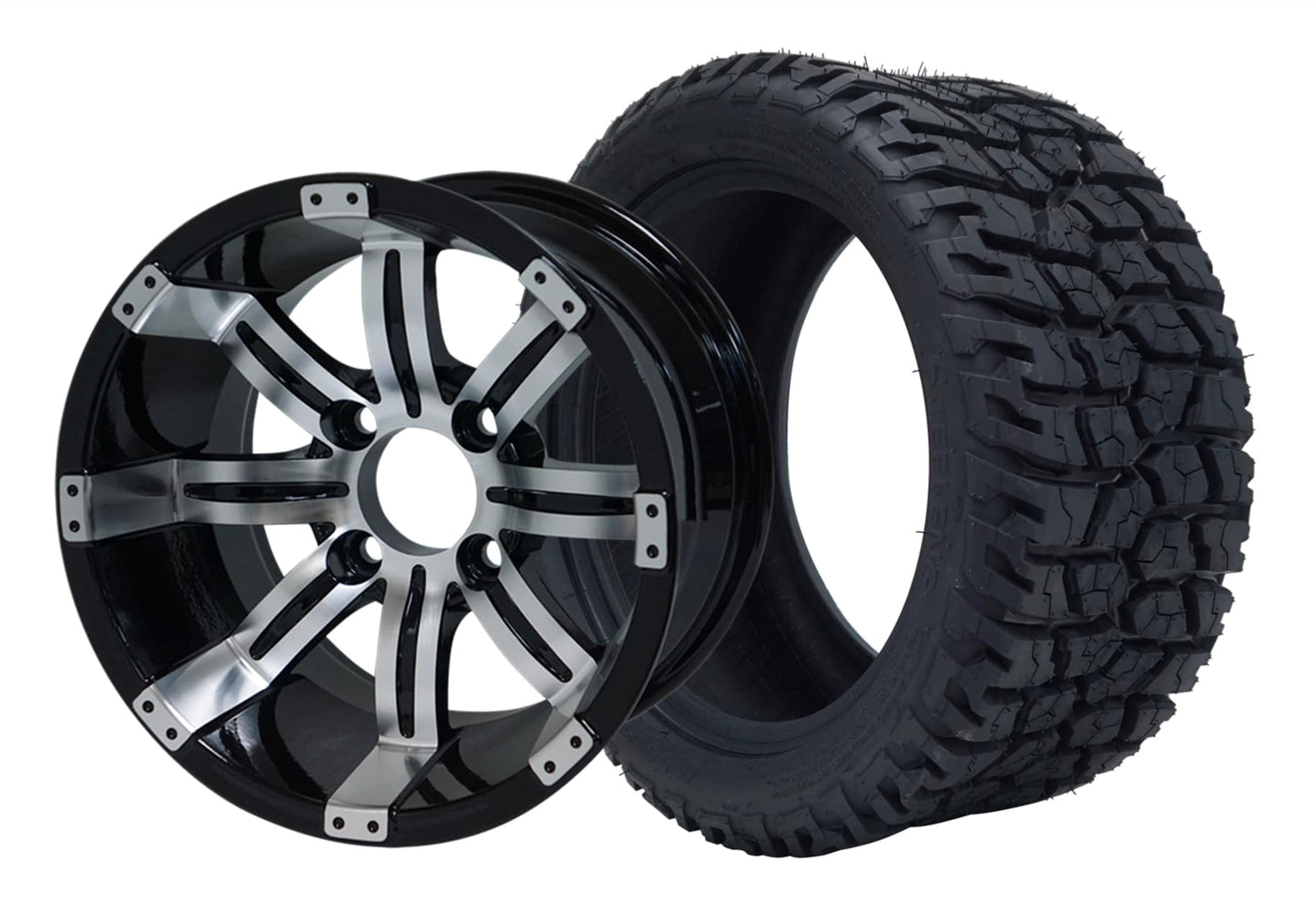 SGC 12" Tempest Machined Black Wheel and 215/40-12 GATOR Hybrid Tire Combo