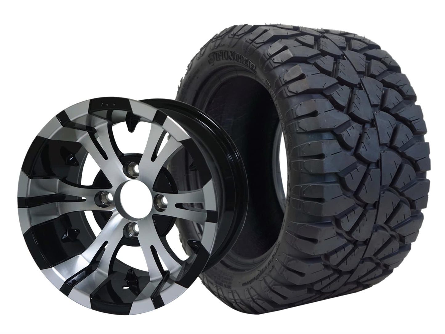 SGC 12" Vampire Machined Black Wheel and 20" STINGER All Terrain Tire Combo