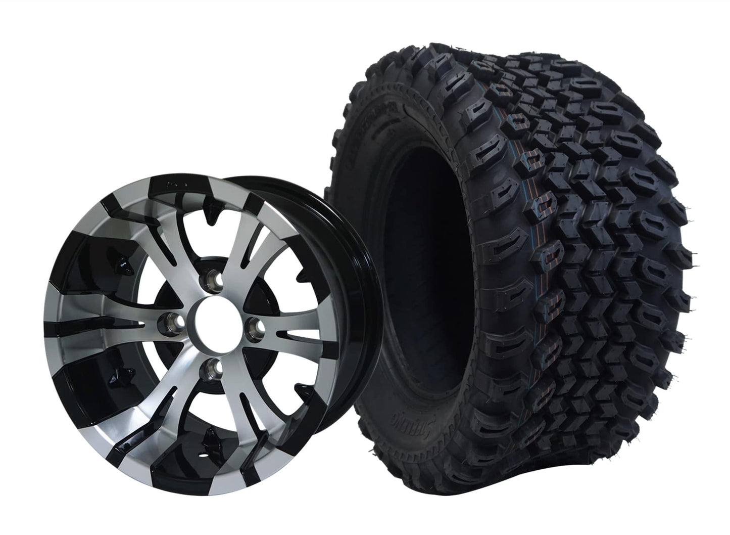 SGC 12" Vampire Machined Black Wheel and 23" All Terrain Tire Combo
