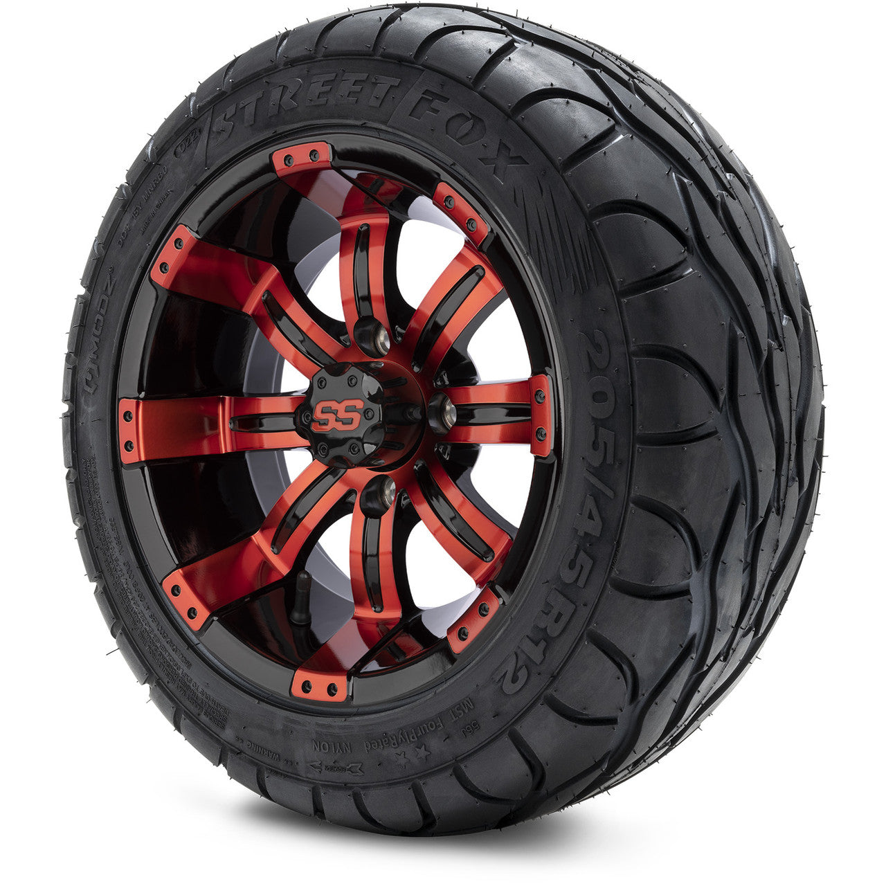 12" MODZ Tempest Red & Black - Tire and Wheel Combo