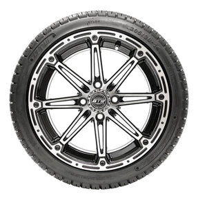 14 GTW Element Black and Machined Wheels with 18 Fusion Street Tires Set of 4