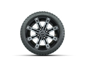 12 GTW Tempest Black and Machined Wheels with 18 Mamba Street Tires Set of 4