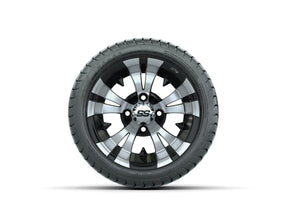 12 GTW Vampire Black and Machined Wheels with 18 Mamba Street Tires Set of 4