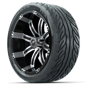 14 GTW Tempest Machined/Black Wheels with Fusion GTR Street Tires Set of 4