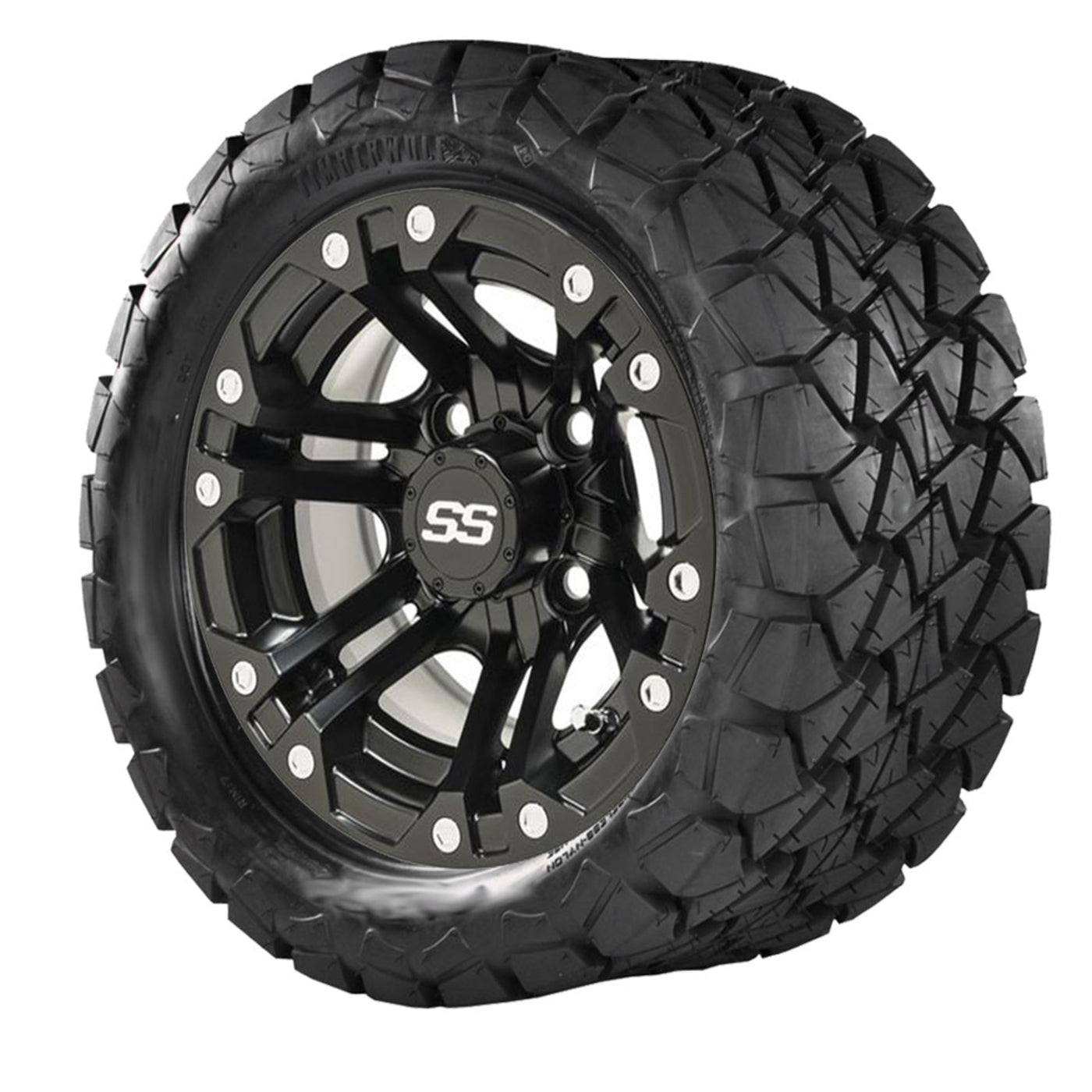 10 GTW Specter Matte Black Wheels with 22" Timberwolf Mud Tires Set of 4