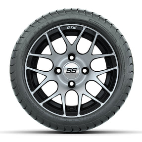 12 GTW Pursuit Black/Machined Wheels with Mamba Street Tires Set of 4