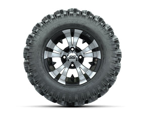 12 GTW Vampire Black and Machined Wheels with 23 Raptor Mud Tires Set of 4