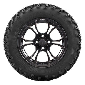 12 GTW Spyder Matte Black Wheels with Sahara Classic A/T Tires Set of 4