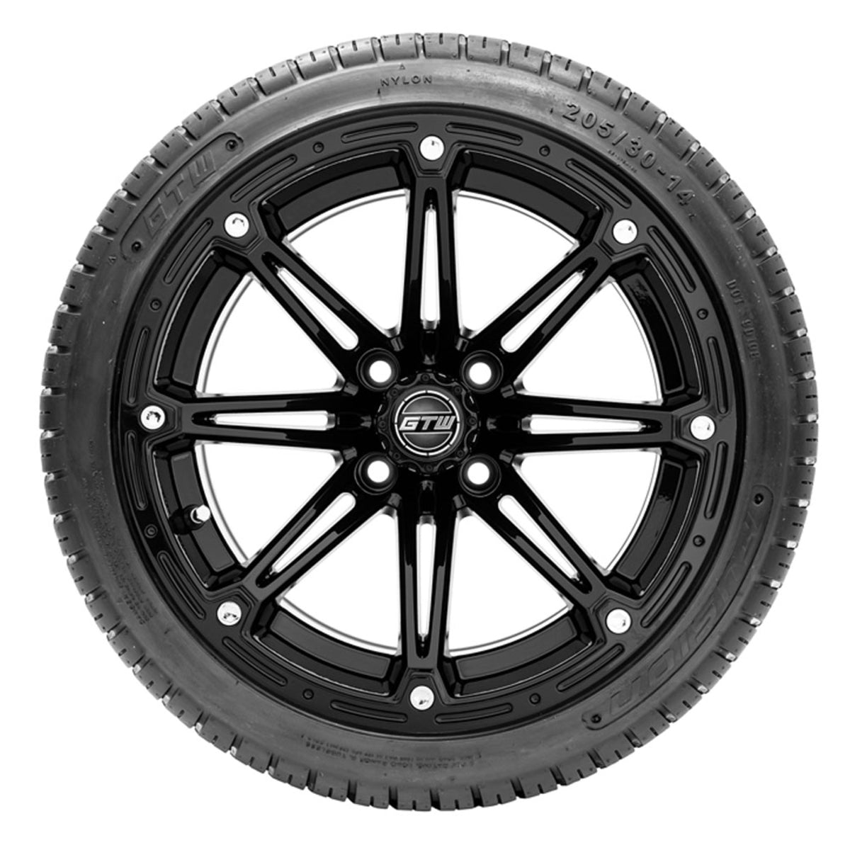 14 GTW Element Matte Black Wheels with 18 Fusion Street Tires Set of 4
